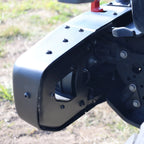 close-up of side corner of 2018–2026 Jeep Wrangler JL and Gladiator JT 10th Anniversary front bumper