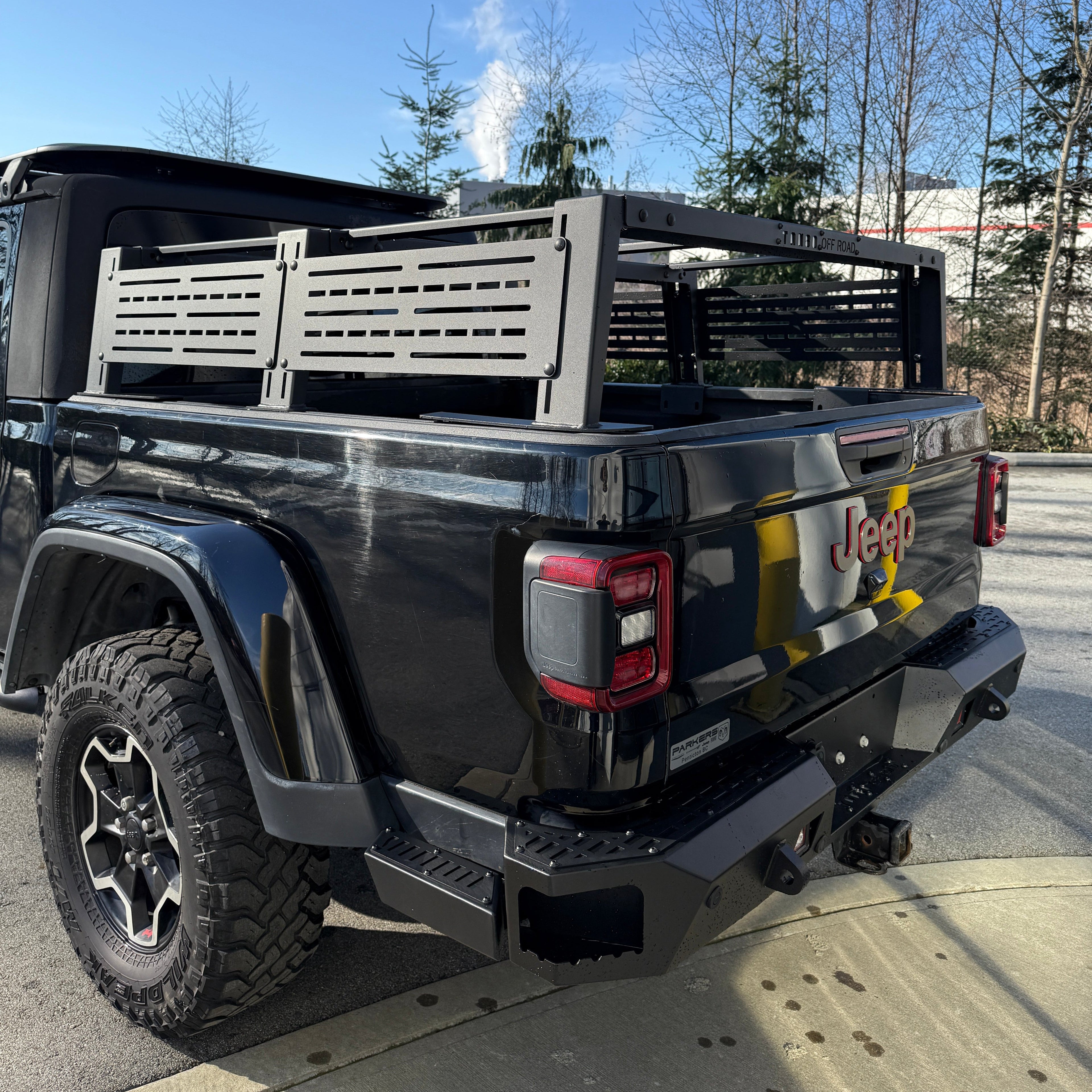 2020–2026 Jeep Gladiator JT bed cargo rack installed on vehicle