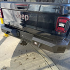 close-up of 2020–2026 Jeep Gladiator JT off-road rear bumper installed on vehicle
