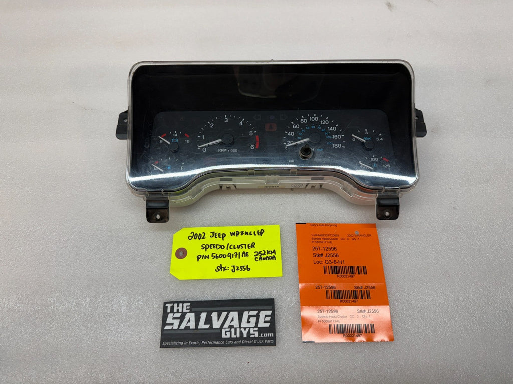 02 JEEP WRANGLER TJ OEM METRIC SPEEDOMETER GAUGE CLUSTER 56009171AE 97-00