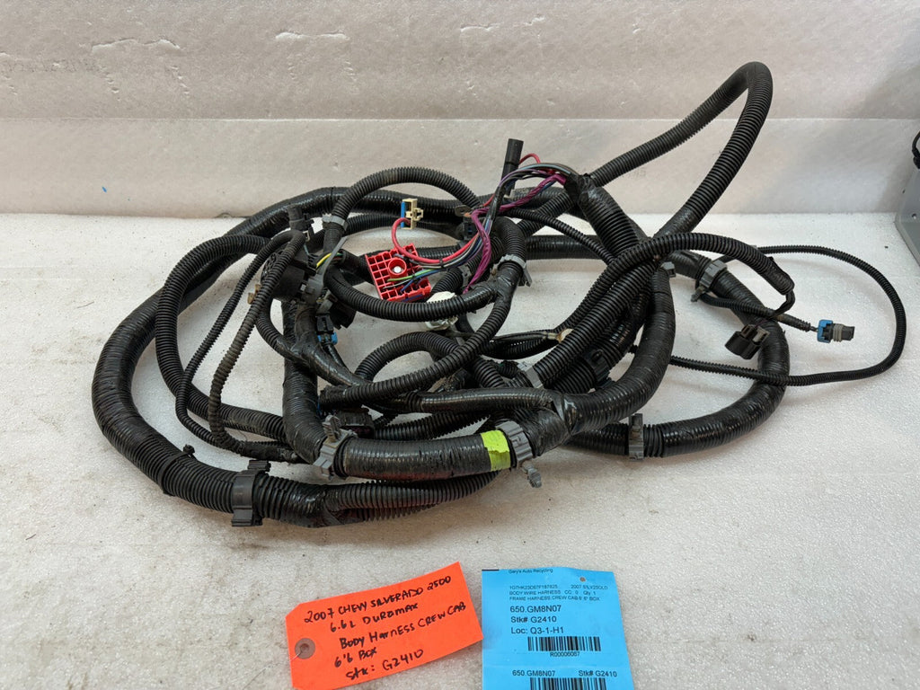 06 07 Chevrolet GMC 2500HD 3500 4wd CREW CAB SHORT BOX CHASSIS WIRING HARNESS