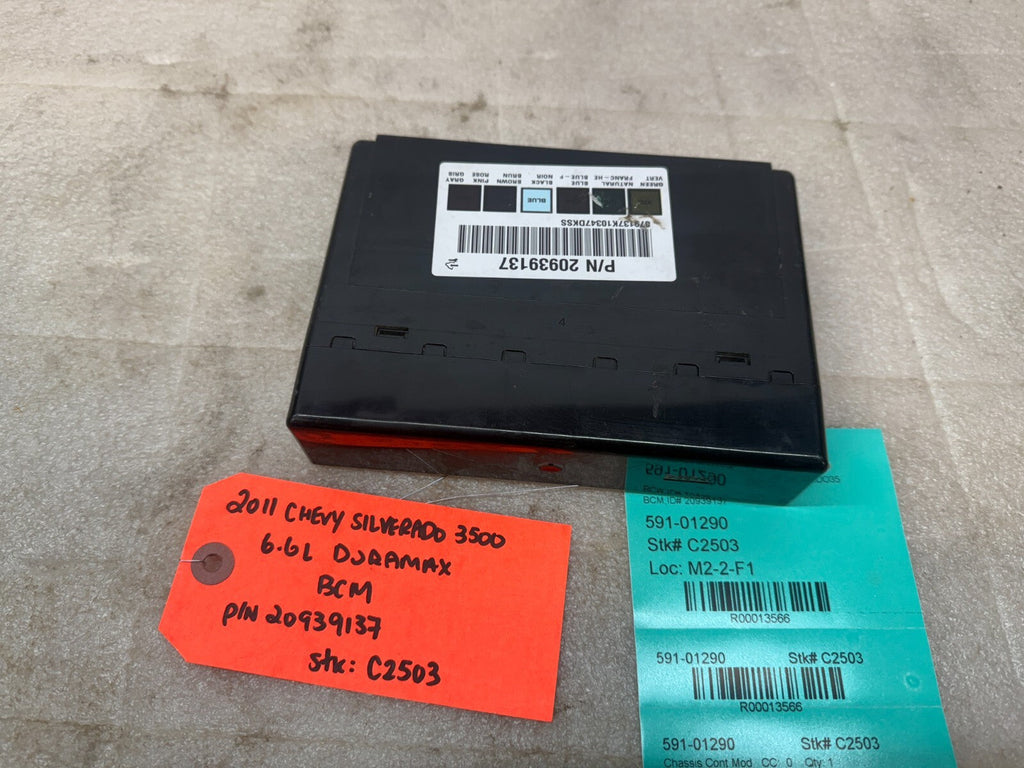 11-14 Chevrolet GMC 2500HD DURAMAX 6.6 LML BCM BODY CONTROL MODULE 20939137