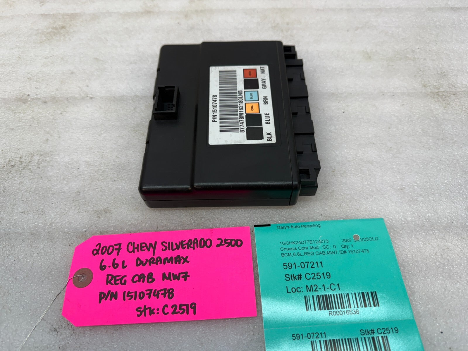 06 07 Chevrolet GMC DURAMAX LBZ 6.6 BODY CONTROL MODULE BCM 15107478