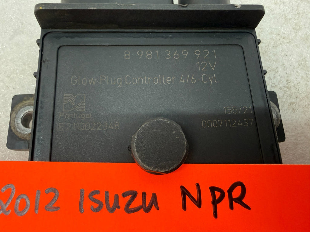 12 ISUZU NRR NPR NQR 5.2 4HK1-TC GLOW PLUG CONTROL MODULE GPM 8981369921