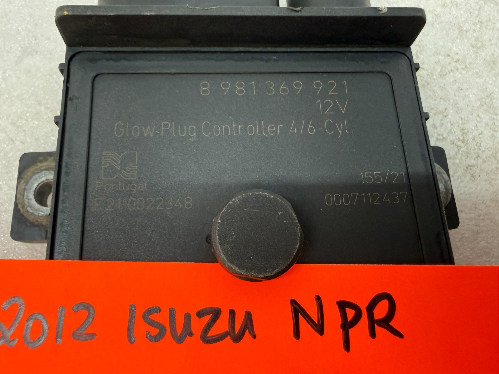 12 ISUZU NRR NPR NQR 5.2 4HK1-TC GLOW PLUG CONTROL MODULE GPM 8981369921