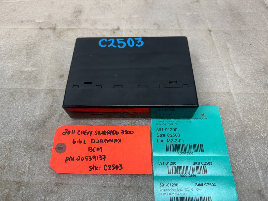 11-14 Chevrolet GMC 2500HD DURAMAX 6.6 LML BCM BODY CONTROL MODULE 20939137