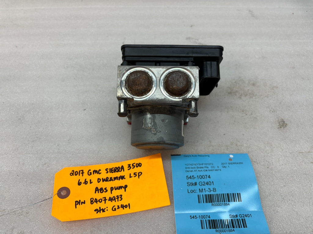 14-19 GMC SIERRA 2500HD 3500HD ABS ANTI LOCK BRAKE MODULE 84074973