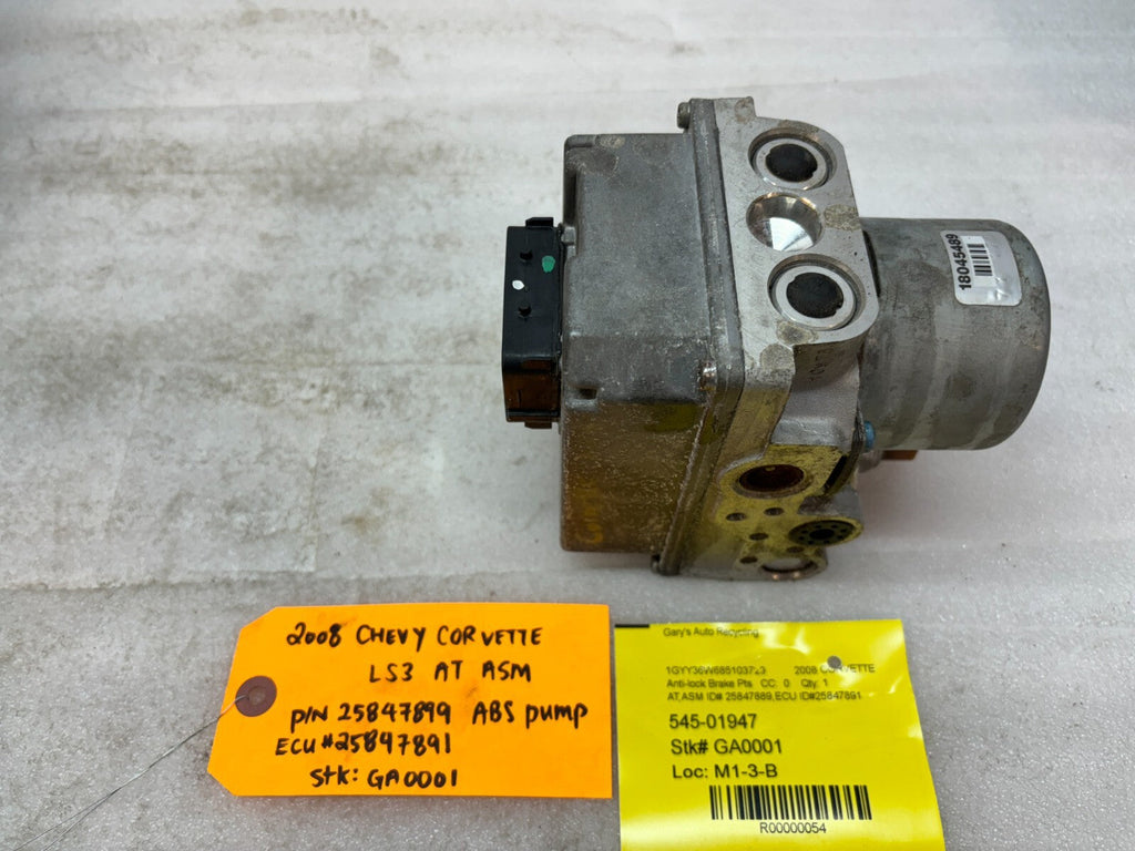 08 CHEVROLET CORVETTE C6 OEM ABS ANTI LOCK BRAKE PUMP MODULE 25847891 24K