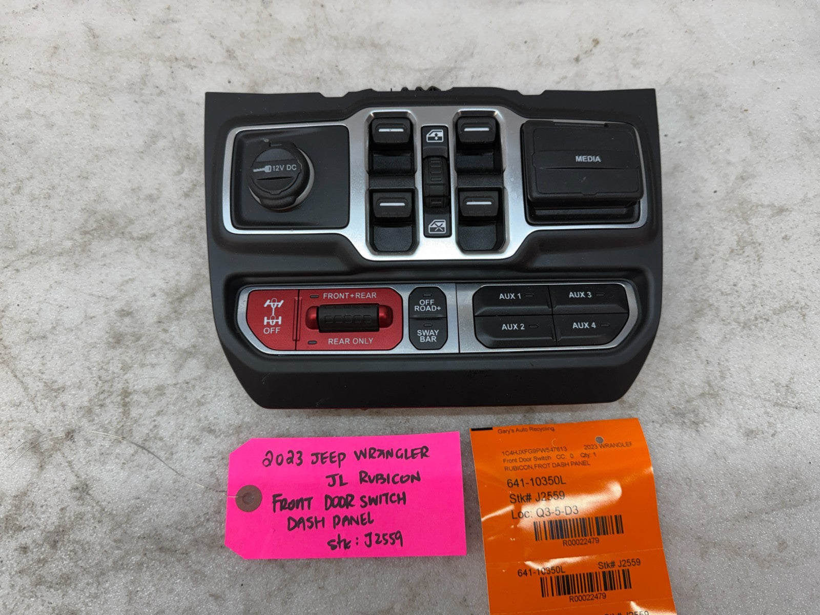 18-24 JEEP WRANGLER RUBICON JL JT DASH WINDOW AUXILIARY LOCKER SWITCH PANEL