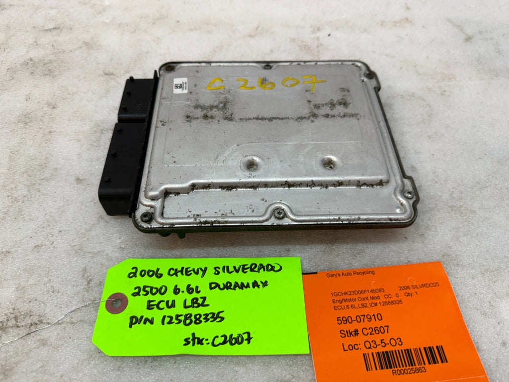 06 07 Chevrolet GMC 2500HD DURAMAX 6.6 LBZ ECM ECU ENGINE COMPUTER 12604137