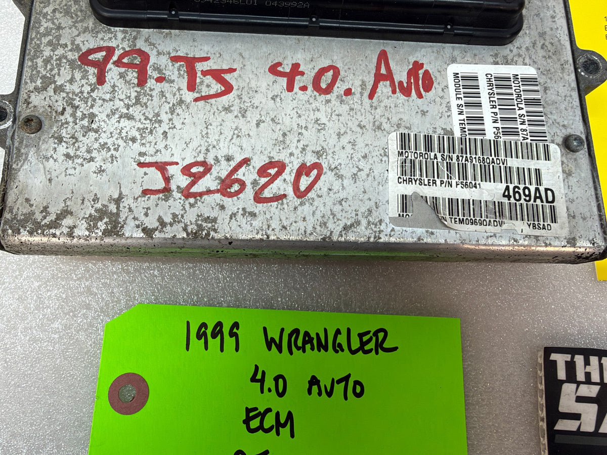 99 JEEP WRANGLER TJ 4.0 AUTOMATIC TRANS ENGINE COMPUTER ECM ECU P56041469AD