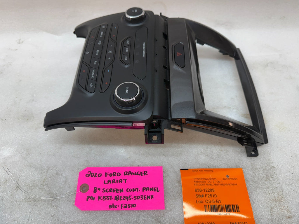 20 FORD RANGER LARIAT RADIO NAVIGATION HEATER CONTROL TRIM 19-23