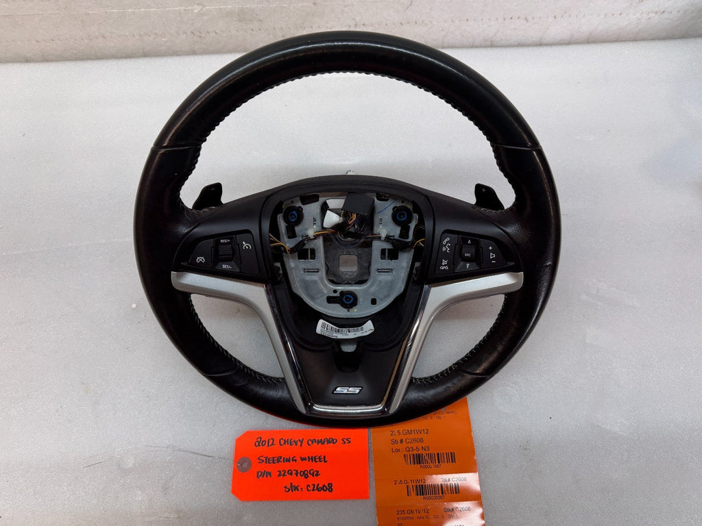 12-15 CHEVROLET CAMARO SS BLACK LEATHER STEERING WHEEL AUTO TRANS 22970892