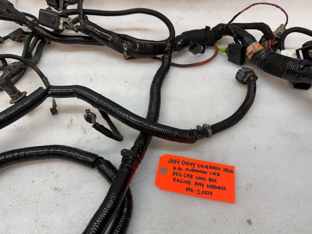 06 07 GMC CHEVROLET 2500HD DURAMAX 6.6 LBZ ENGINE BAY MOTOR PCM WIRING HARNESS