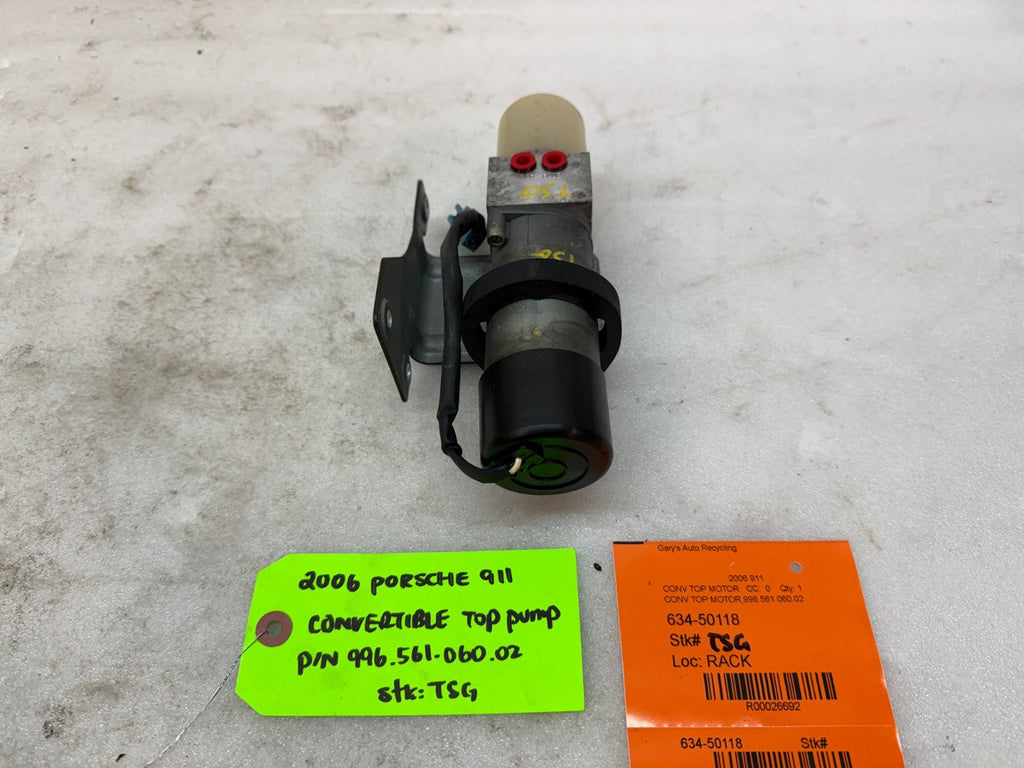 99-12 PORSCHE 997 CONVERTIBLE CABRIOLET ROOF HYDRAULIC MOTOR PUMP 99656106002