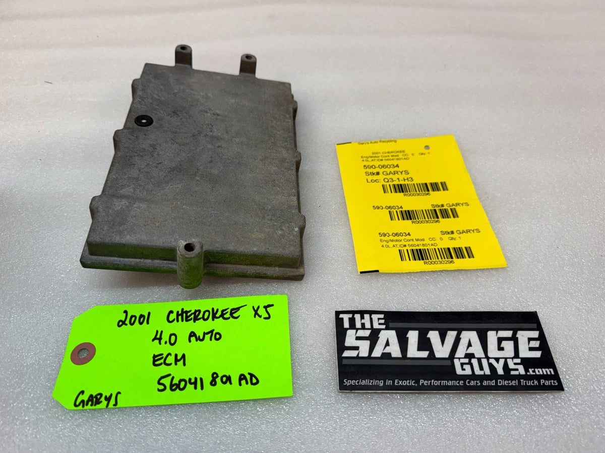 01 JEEP CHEROKEE XJ 4.0 AUTOMATIC ENGINE COMPUTER ECM ECU P56041801AD
