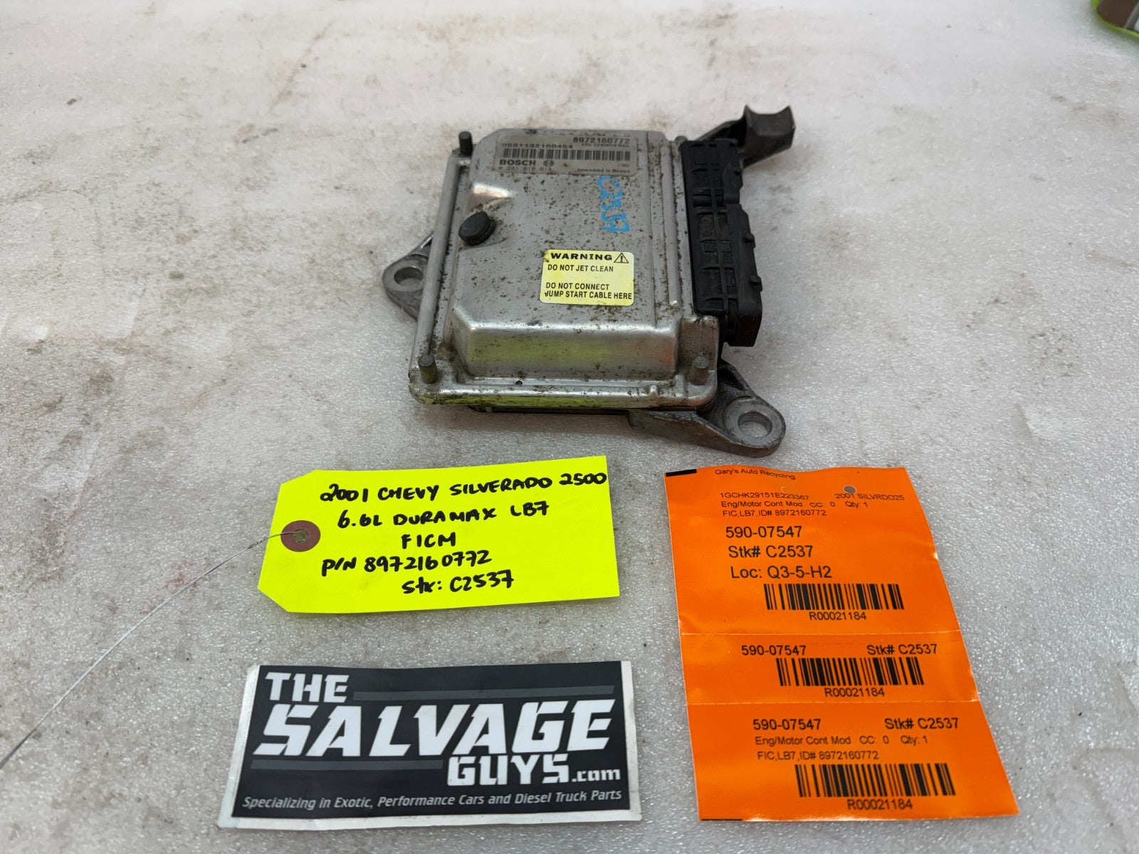 01 Chevrolet GMC LB7 6.6 DURAMAX FICM FUEL INJECTION CONTROL MODULE 8972160772