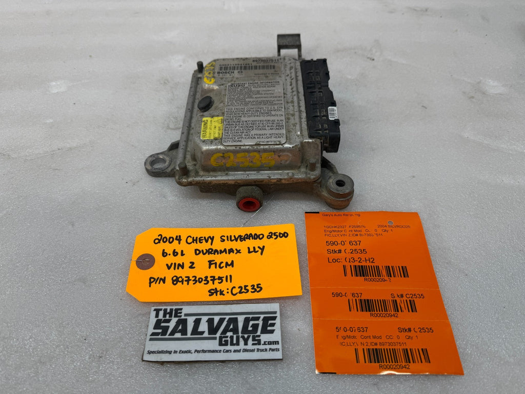 05 Chevrolet GMC LLY 6.6 DURAMAX FICM FUEL INJECTION CONTROL MODULE 8973037511
