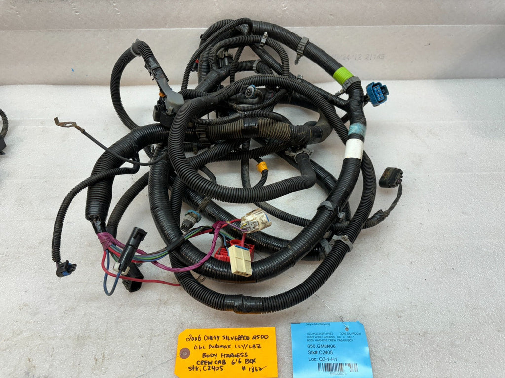 06 07 Chevrolet GMC 2500HD 3500 4wd CREW CAB SHORT BOX CHASSIS WIRING HARNESS