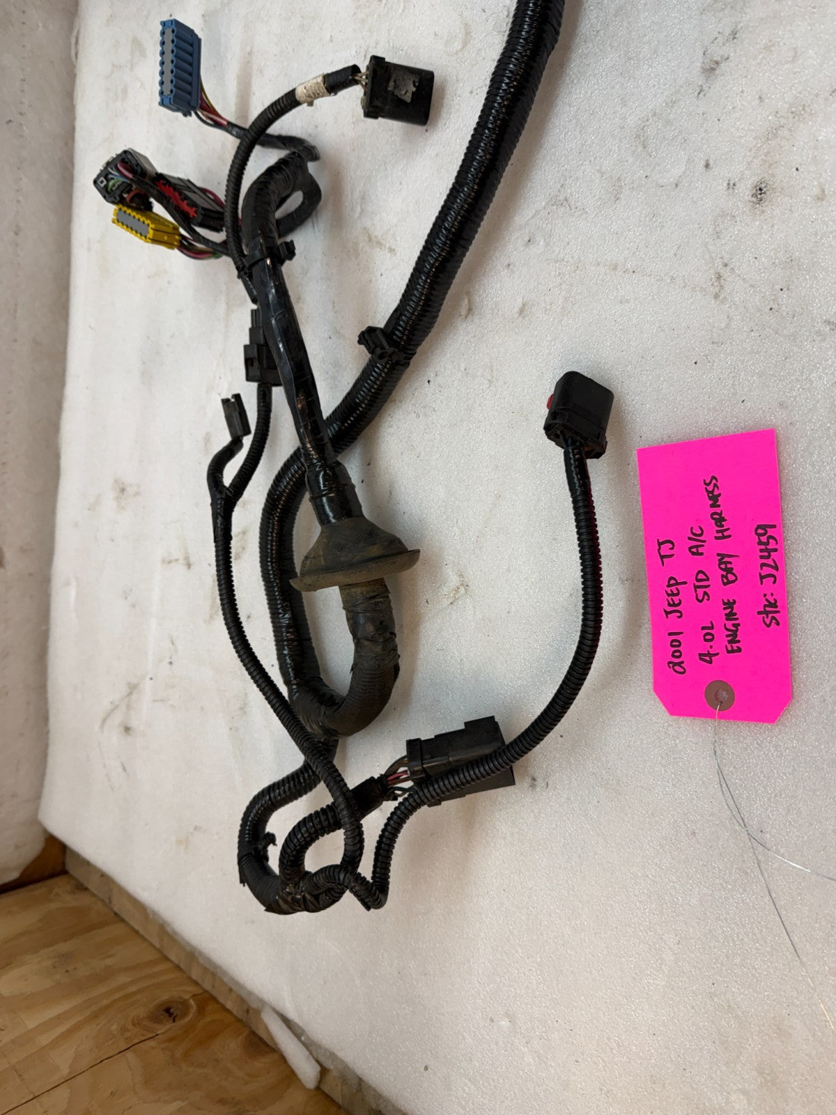 2001 JEEP WRANGLER TJ 4.0 M/T MANUAL TRANS ENGINE FUSE BOX HARNESS LOOM w A/C
