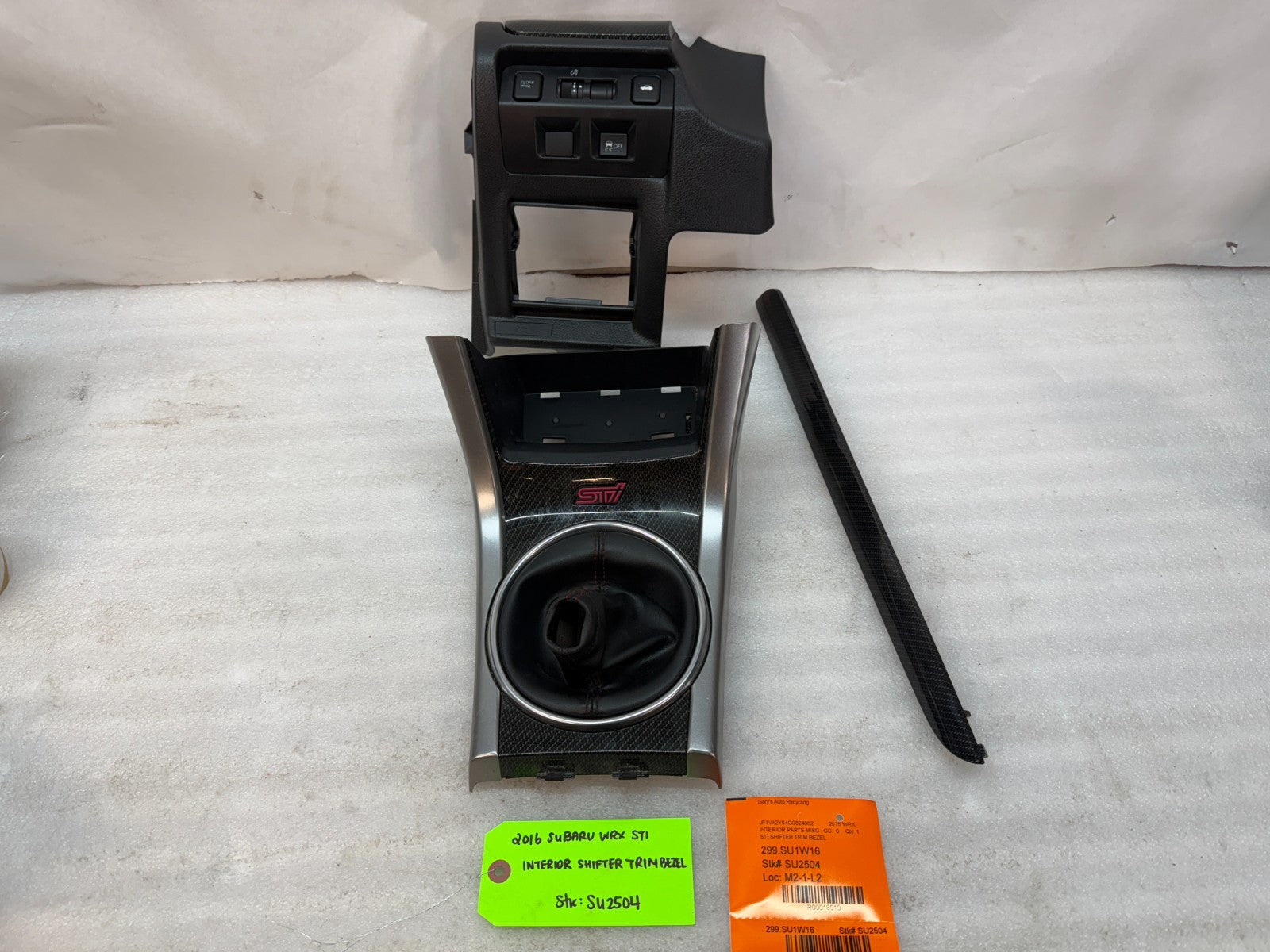 16 SUBARU IMPREZA WRX STi SHIFTER TRIM BEZEL CONSOLE DASH CARBON FIBER 15-21