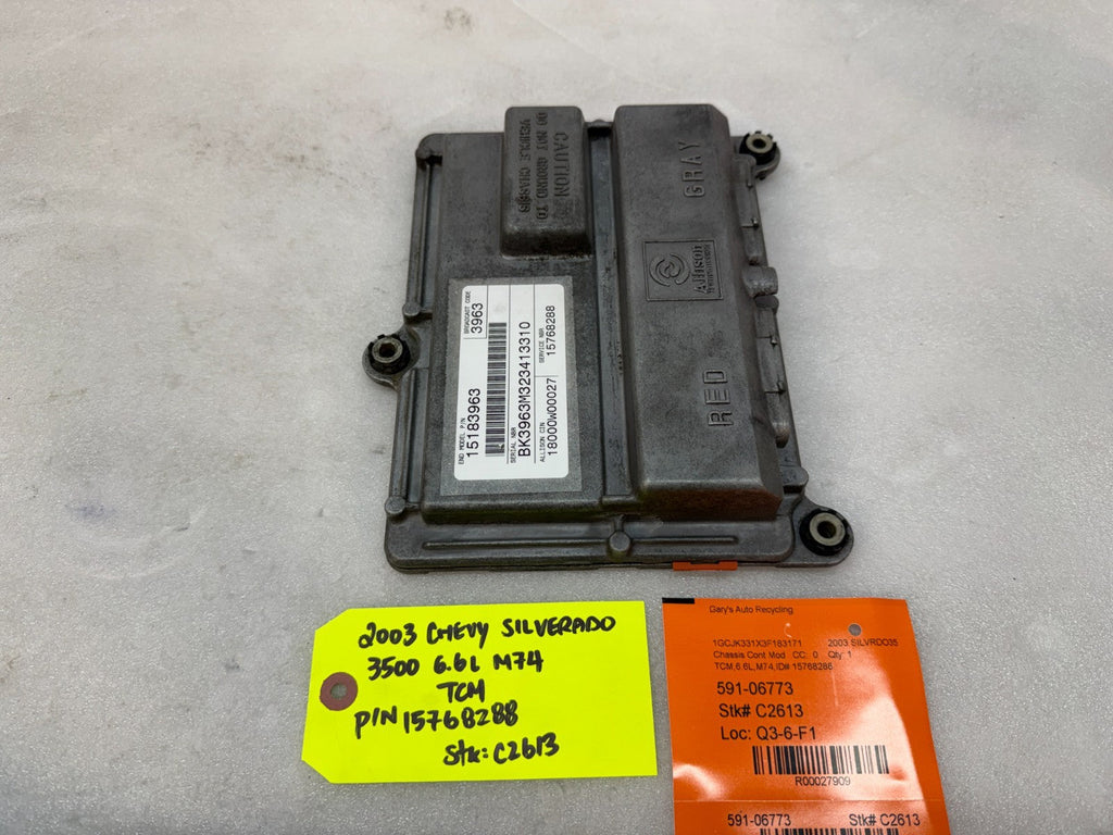 03 Chevrolet GMC SILVERADO 6.6 TCM TCU TRANSMISSION COMPUTER ALLISON 15768288