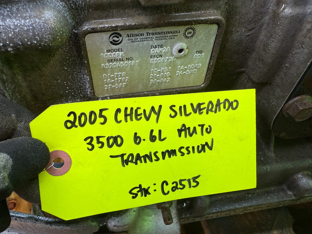 05 CHEVROLET GMC SIERRA SILVERADO 2500HD 4wd ALLISON 5SP AUTO TRANSMISSION LLY
