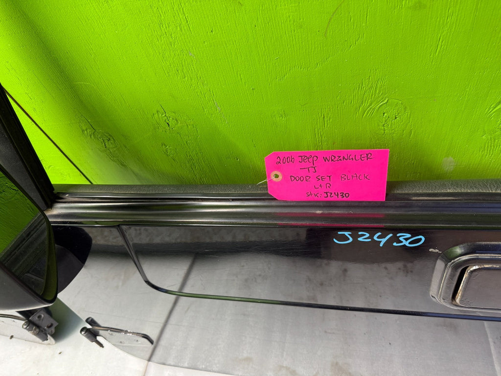 06 JEEP WRANGLER TJ LJ OEM FULL HARD DOORS COMPLETE KEY MIRRORS BLACK 97-06