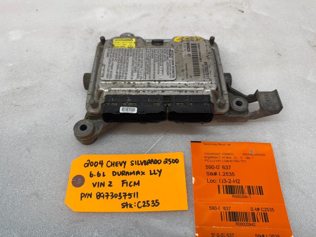05 Chevrolet GMC LLY 6.6 DURAMAX FICM FUEL INJECTION CONTROL MODULE 8973037511