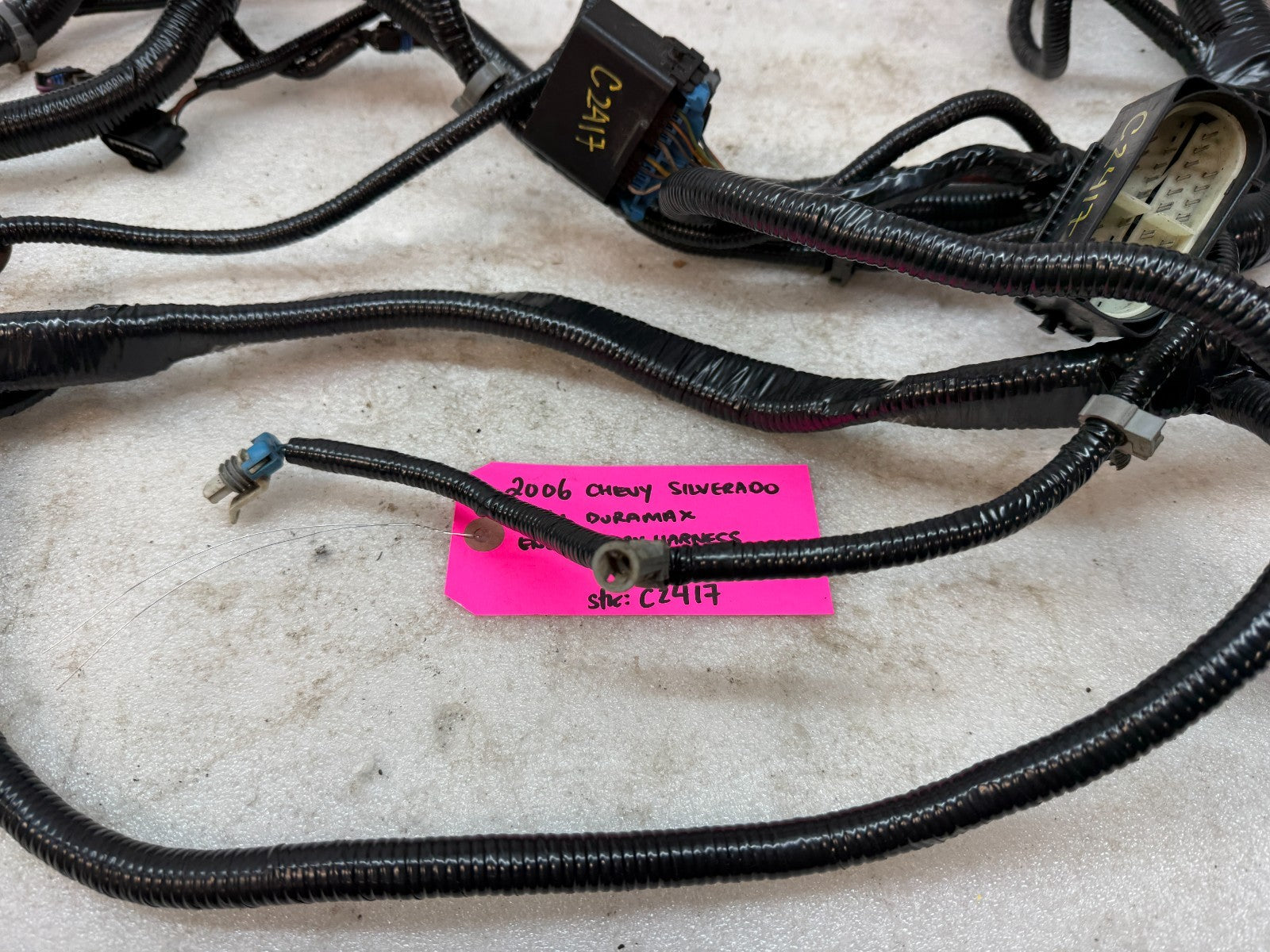 06 07 GMC CHEVROLET 2500HD DURAMAX 6.6 LBZ ENGINE BAY MOTOR PCM WIRING HARNESS