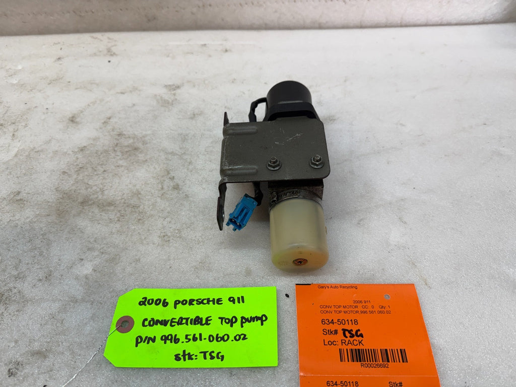 99-12 PORSCHE 997 CONVERTIBLE CABRIOLET ROOF HYDRAULIC MOTOR PUMP 99656106002