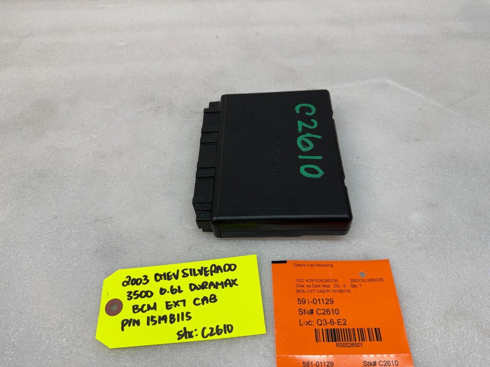01-05 Chevrolet GMC 2500HD 3500HD 6.6 DURAMAX BODY CONTROL MODULE BCM 15198115