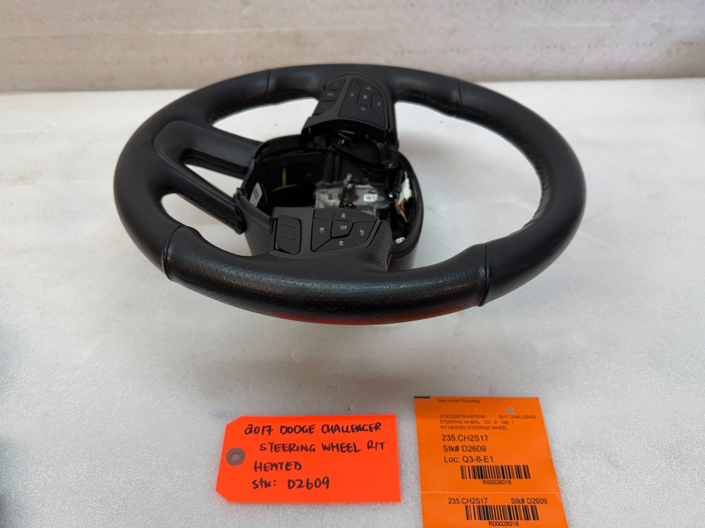 17 DODGE CHALLENGER R/T OEM HEATED BLACK LEATHER STEERING WHEEL MANUAL 15-23