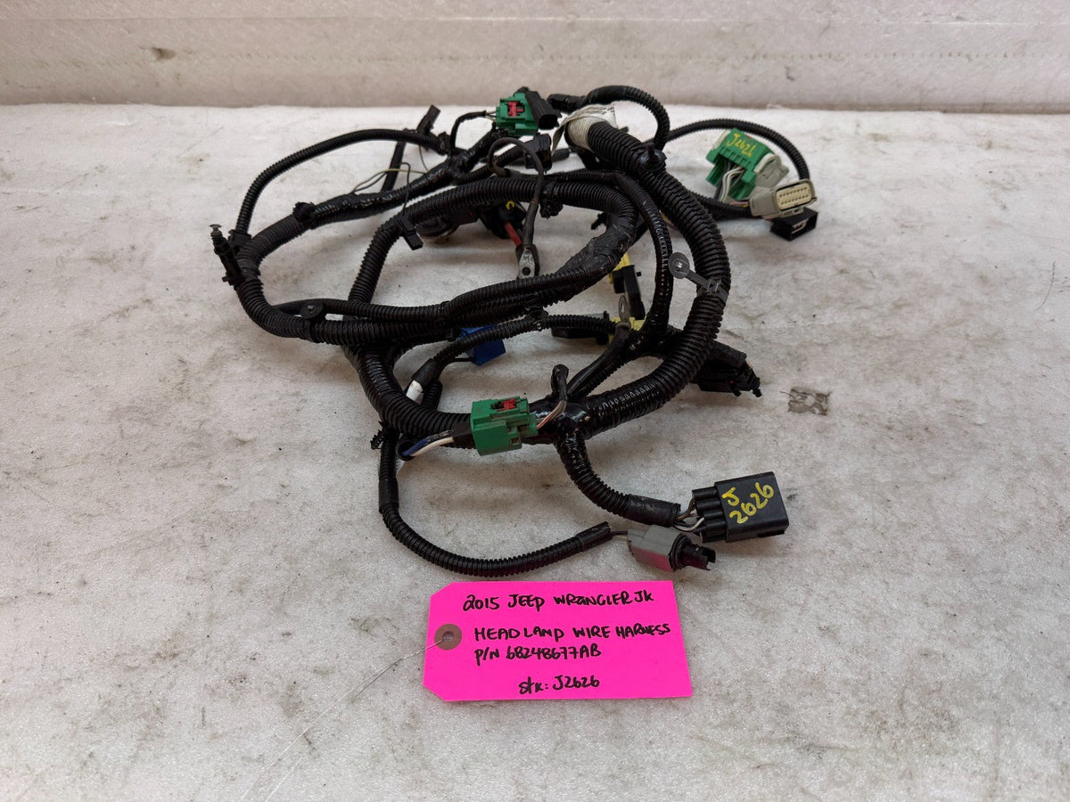 15 JEEP WRANGLER JK FRONT HEADLIGHT HEADLAMP WIRING HARNESS 68248677AB