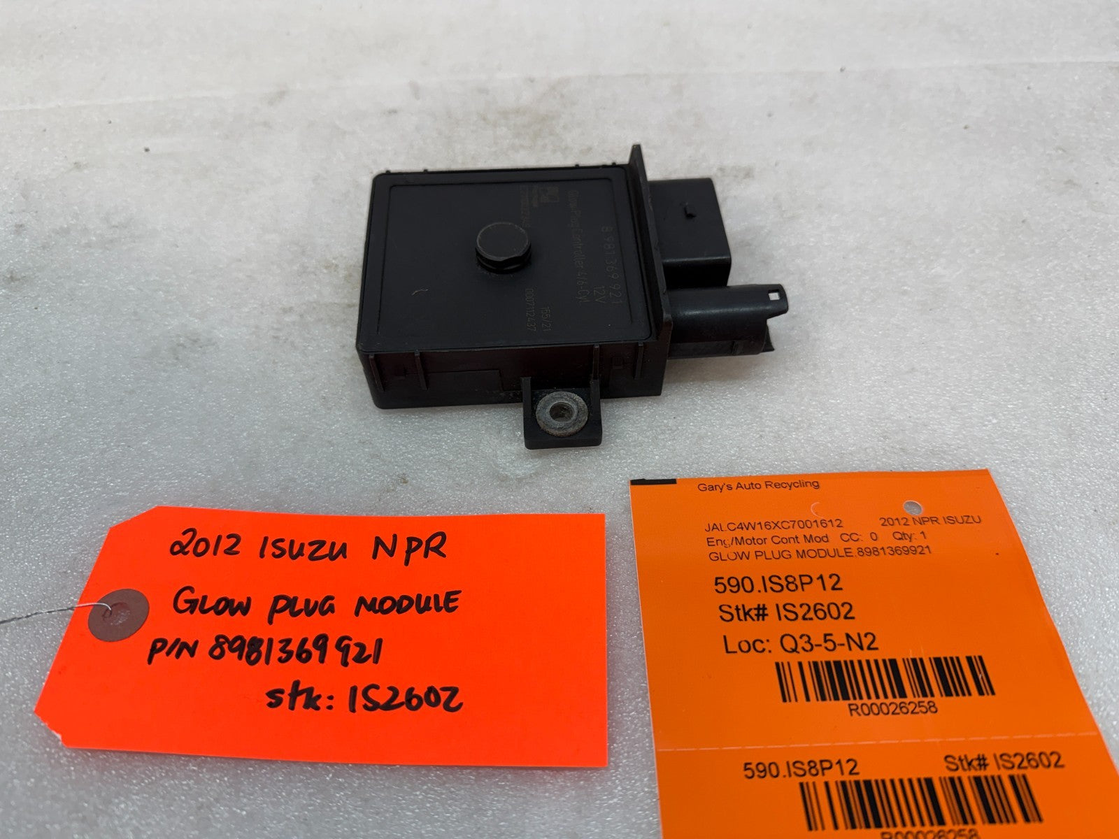 12 ISUZU NRR NPR NQR 5.2 4HK1-TC GLOW PLUG CONTROL MODULE GPM 8981369921