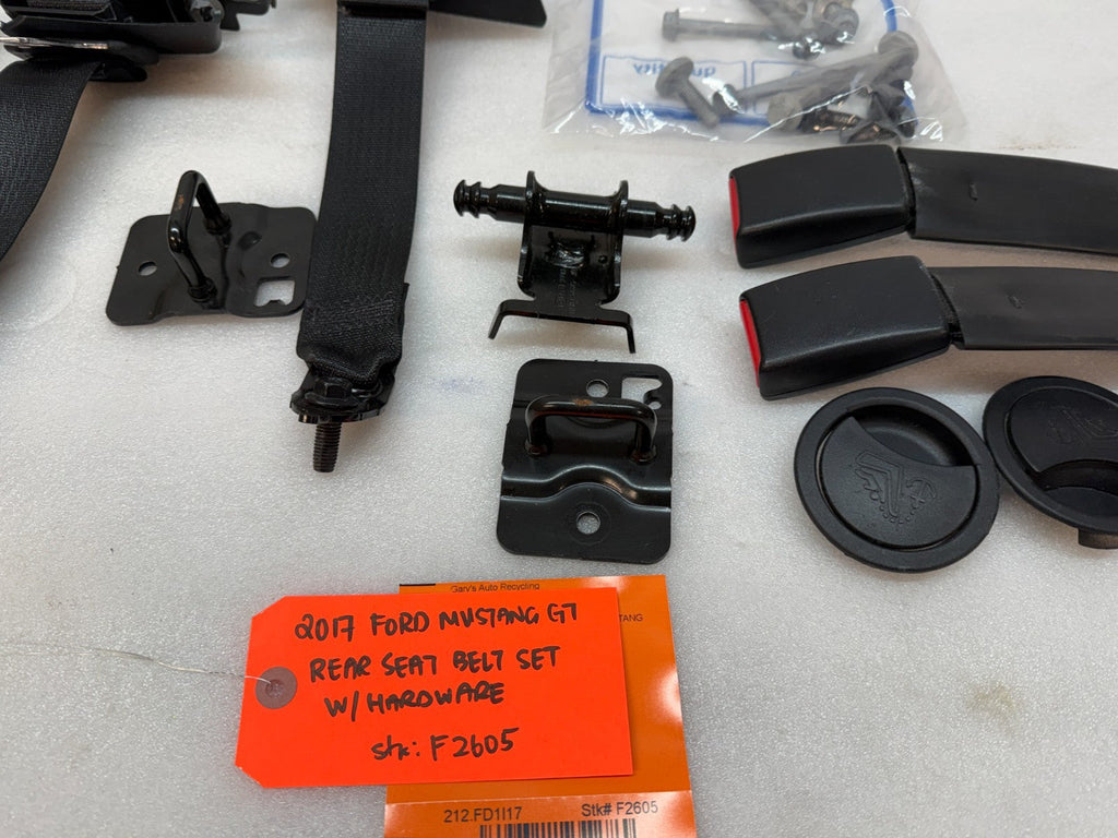 15-22 FORD MUSTANG GT 5.0 REAR SEATBELTS BELTS BRACKETS HARDWARE