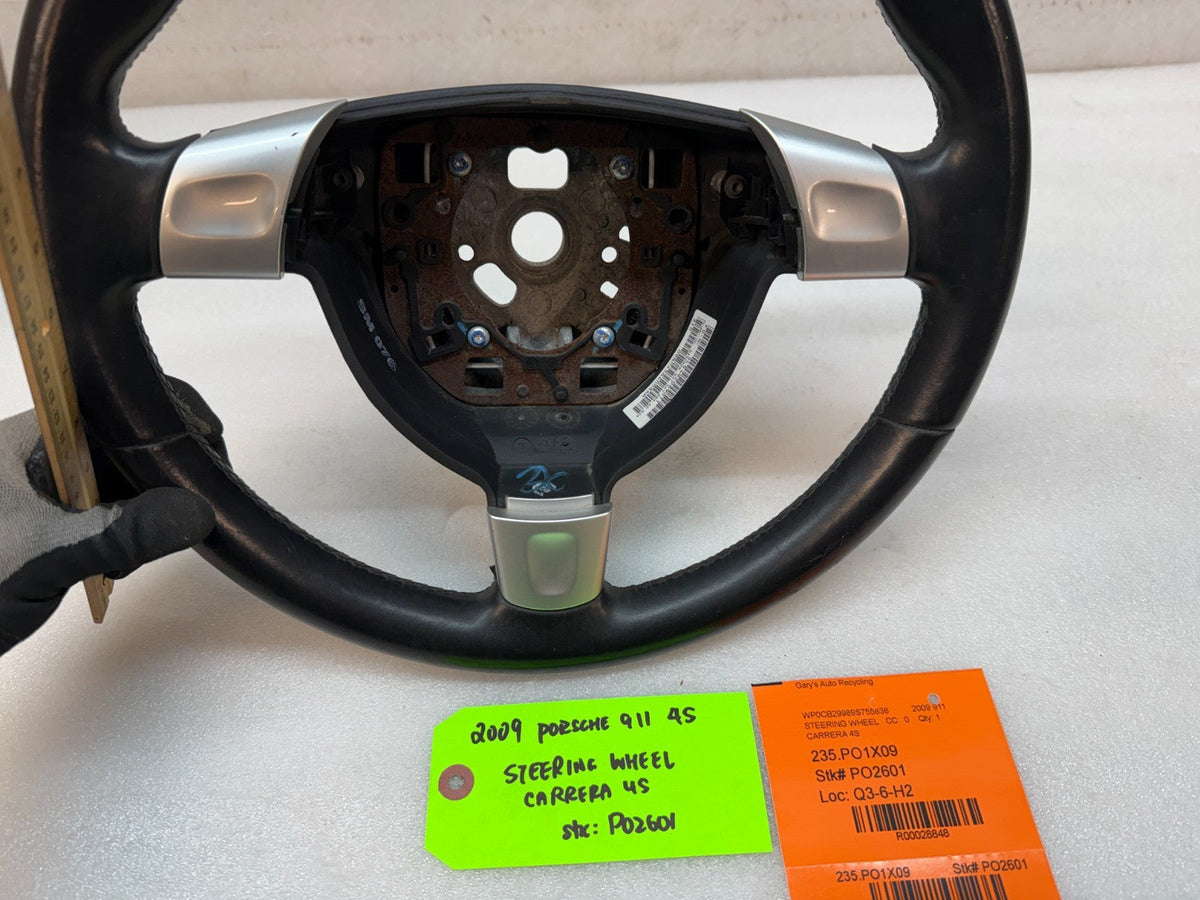 09 PORSCHE 997 911 BLACK LEATHER SPORT STEERING WHEEL MANUAL 99734780442 06-09