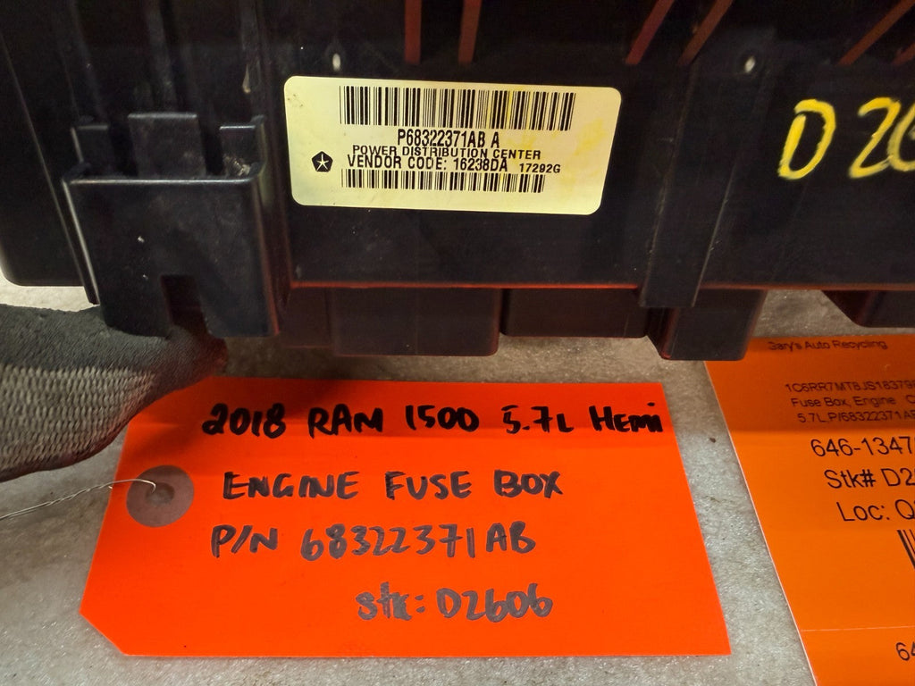 18 DODGE RAM SPORT 1500 5.7 TIPM FUSE BOX 68322371AB 15-21 63k