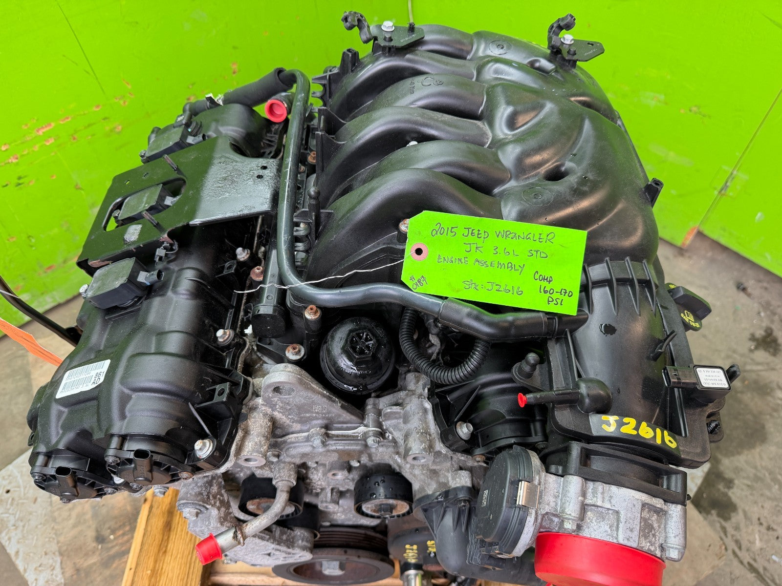 15 JEEP WRANGLER JK 3.6 COMPLETE ENGINE MOTOR ASSEMBLY 14-18