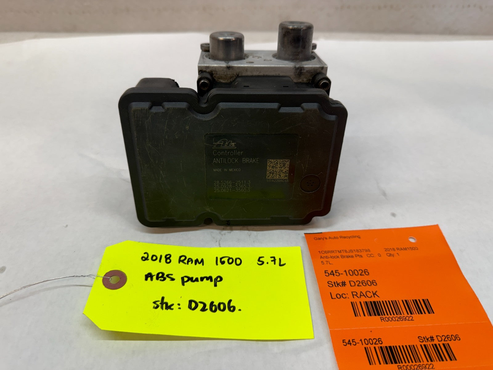 18 DODGE RAM SPORT 1500 5.7 ABS ANTI LOCK BRAKE PUMP CONTROL MODULE 63k