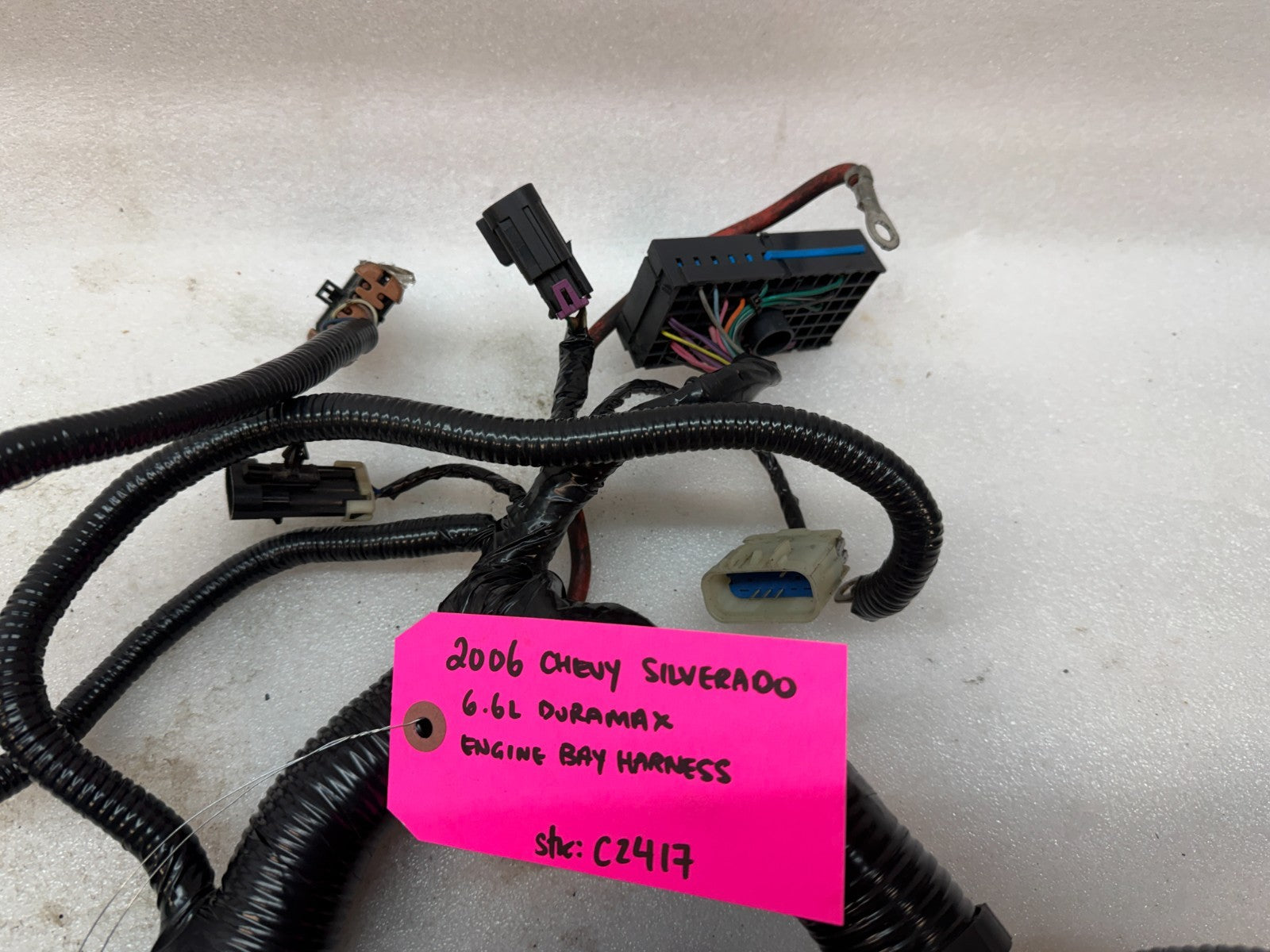 06 07 GMC CHEVROLET 2500HD DURAMAX 6.6 LBZ ENGINE BAY MOTOR PCM WIRING HARNESS