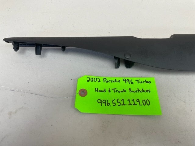 02 PORSCHE 996TT 996 POWER HOOD & TRUNK RELEASE SWITCH AND TRIM 01-05 69K!!