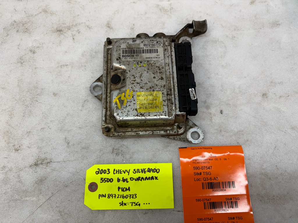 03 Chevrolet GMC LB7 6.6 DURAMAX FICM FUEL INJECTION CONTROL MODULE 8972160773
