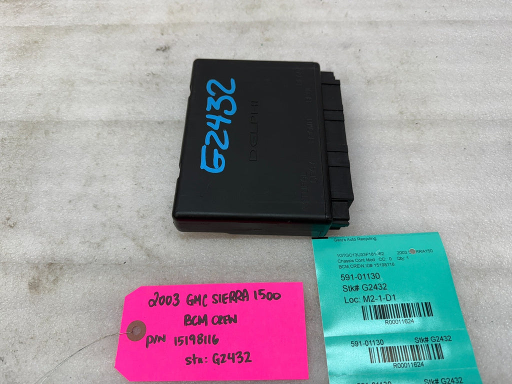 03 04 Chevrolet GMC 1500 2500 DURAMAX  BODY CONTROL MODULE BCM 15198116