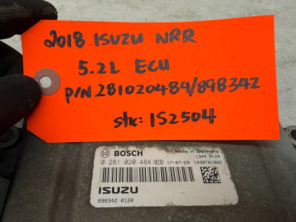 18 ISUZU NRR NPR NQR 5.2 ENGINE COMPUTER CONTROL MODULE ECM ECU 281020484