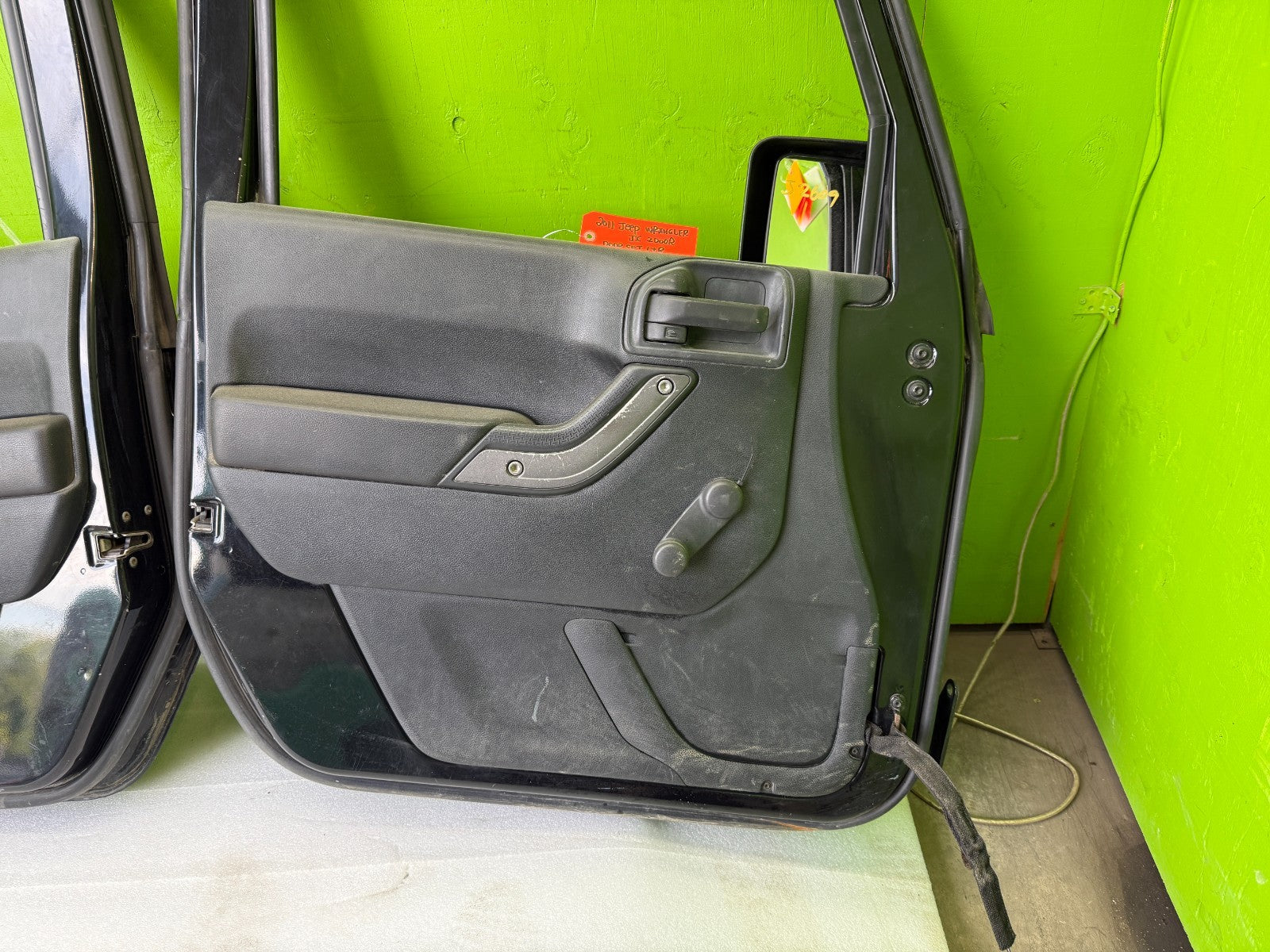 07-18 JEEP WRANGLER JK OEM FULL HARD DOORS BLACK WITH DOOR PANELS MIRROR PX8