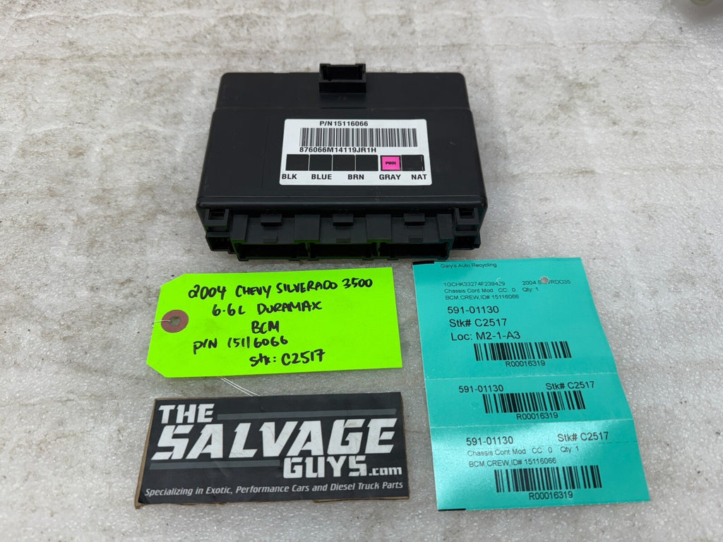 01-05 Chevrolet GMC 2500HD 3500HD 6.6 DURAMAX BODY CONTROL MODULE BCM 15116066