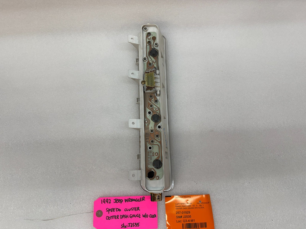 92-95 JEEP WRANGLER YJ OEM METRIC CENTER GAUGE CLUSTER P56004890