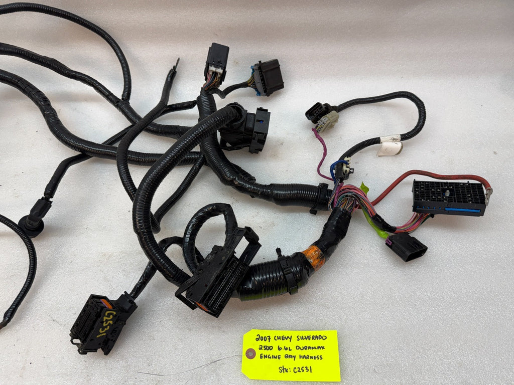 06 07 GMC CHEVROLET 2500HD DURAMAX 6.6 LBZ ENGINE BAY MOTOR WIRING HARNESS LOOM