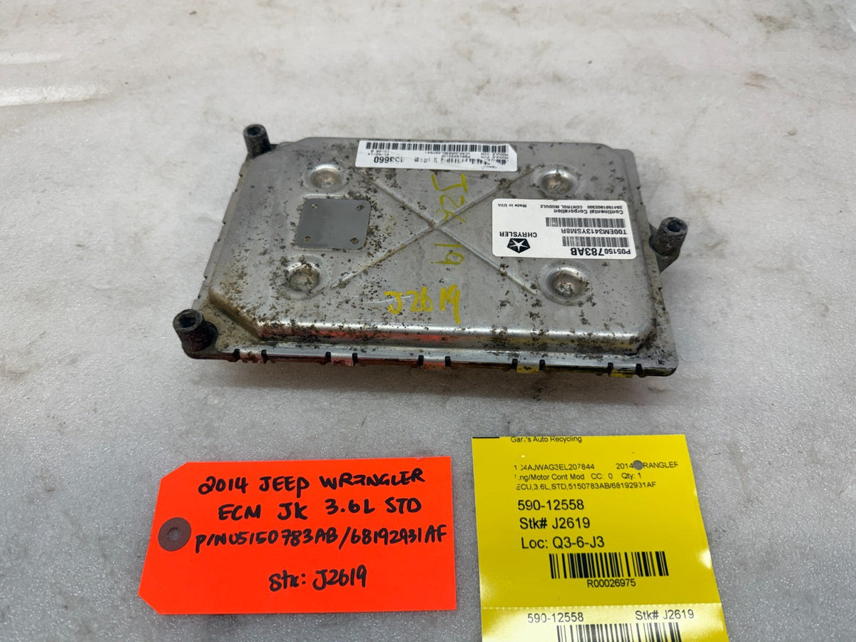 14 JEEP WRANGLER JK 3.6 STANDARD TRANS ENGINE COMPUTER ECM ECU P05150783AB